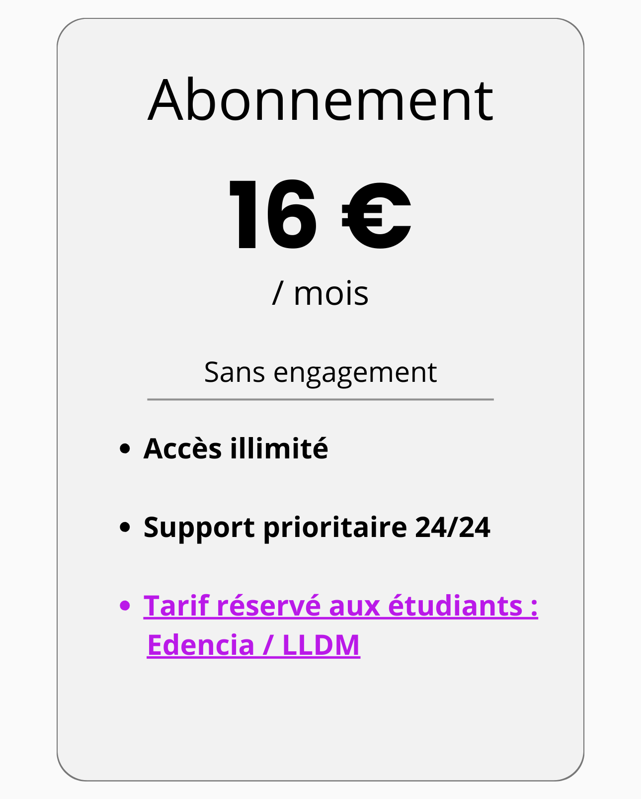 Abonnement mensuel